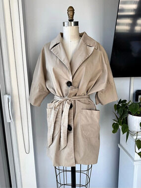 Dagmar Belted Trench Coat in Beige Size 36
